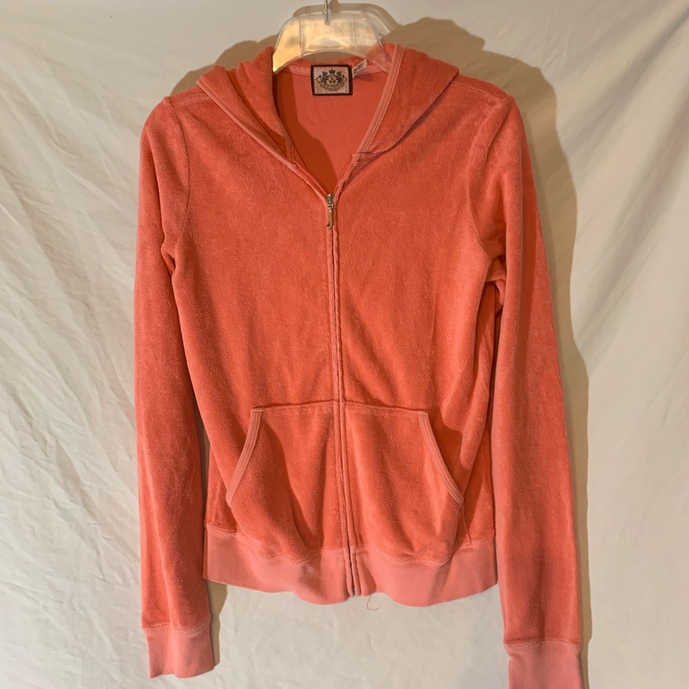 Juicy Couture Terry Cloth Coral Sweat Jacket L